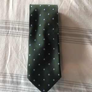 Charles Tyrwhitt Olive and Sky Blue polka dot tie
